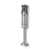 Mueller immersion blender front view showing controls and stainless shaft, benefits fast blending