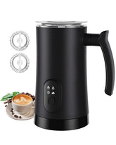 MUMAO front view black frother showing controls and compact design for countertop convenience