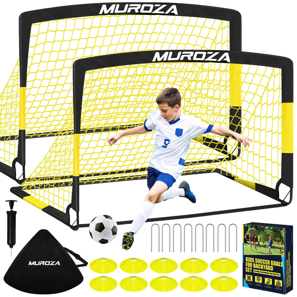 MUROZA portería frontal montada en patio, práctica para entrenamientos