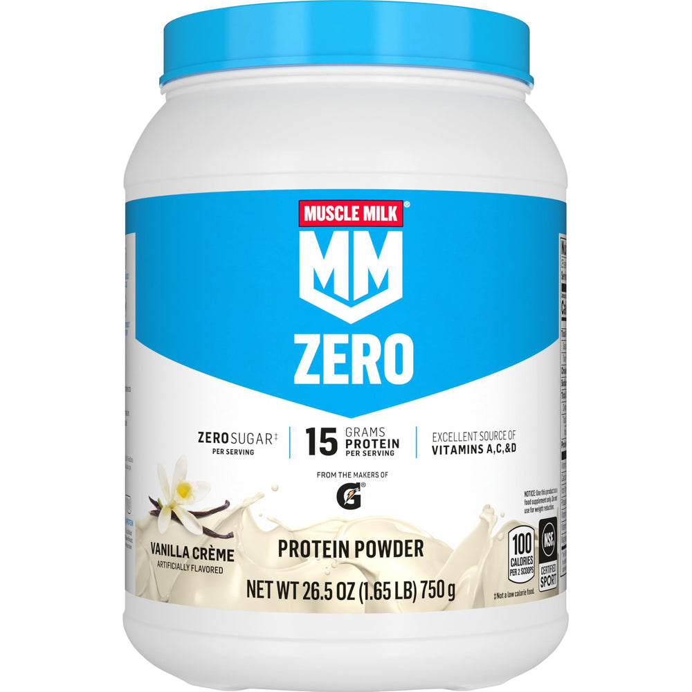 Muscle Milk envase frontal Vainilla mostrando el tamaño y datos clave