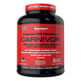 MuscleMeds CARNIVOR frente del empaque mostrando etiqueta y beneficio proteína pura