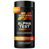 MuscleTech AlphaTest Thermo front bottle view showing product and benefits