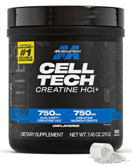 MuscleTech frasco Cell‑Tech Creactor vista frontal con identificación clara