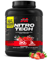 MuscleTech Nitro-Tech frente del envase mostrando formato 4LB y beneficio proteico