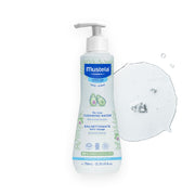 Mustela front packaging showing full 25.35 fl oz bottle and clear labeling benefits
