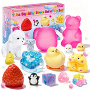 Muxiziu vista frontal del pack con 15 squishies Taba mostrando variedad