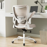 MUXX.STIL front view of khaki office chair showing ergonomic shape and support