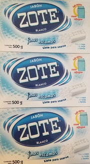 my brand paquete frontal de Jabon Zote Blanco mostrando etiqueta y ahorro