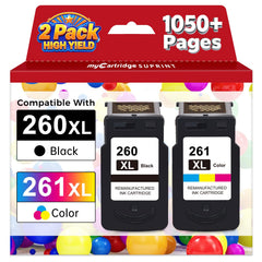 myCartridge SUPRINT front packaging showing included black and color cartridges and benefits