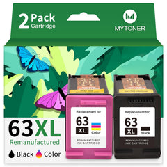 MYTONER cartuchos 63XL vista frontal y embalaje mostrando ahorro