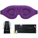 MZOO antifaz frontal mostrando bloqueo total de luz y diseño ergonómico