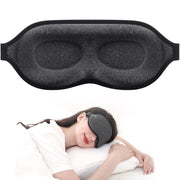MZOO luxury sleep mask front view showing full-face blackout fit and comfort