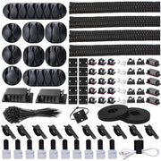 N NOROCME kit frontal mostrando todos los componentes para organizar cables