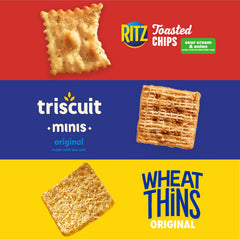 NABISCO Triscuit Minis close-up exhibiendo fibra y textura vegana