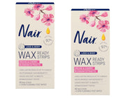 Nair empaque frontal mostrando 40 tiras listo para uso y comodidad