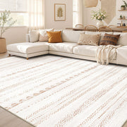 Nakagishi front view beige brown rug showing full pattern and balance
