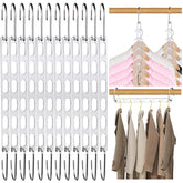 NAKBINX pack of 12 metal space-saving hangers front view showing neat organization benefit