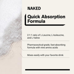NAKED etiqueta con información nutricional y proporciones 2:1:1 claras