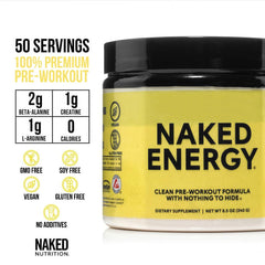 NAKED Energy cuchara medidora con polvo, facilita dosificar 50 servicios
