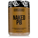 NAKED paquete frontal del polvo de cacahuete mostrando diseño y beneficio limpio
