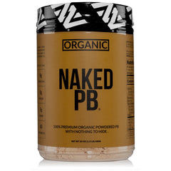 NAKED paquete frontal del polvo de cacahuete mostrando diseño y beneficio limpio