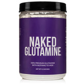 NAKED front tub view showing clean packaging and 1,000g glutamine