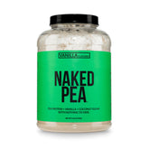 Naked Pea empaque frontal que muestra la marca y beneficios claros