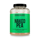 NAKED frente del envase mostrando 5 lb y sello de chocolate, conveniencia al comprar