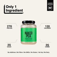 NAKED pea scoop measuring a serving demonstrating simple portion control