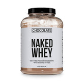 NAKED envase frontal del Whey Chocolate mostrando diseño y tamaño, confianza en pureza