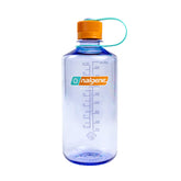 Nalgene botella Amethyst vista frontal mostrando forma y color, durabilidad visible