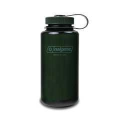 Nalgene botella jade vista frontal con cierre hermético y uso diario