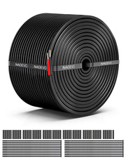 NAOEVO spool front view showing 50ft wire and label, clear product identification and length