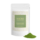 Naoki Matcha frente del envase mostrando el diseño y el tamaño práctico