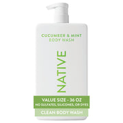 Native botella 36 oz vista frontal mostrando tamaño y fragancia