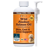 Natural Dog Company frasco frontal mostrando etiqueta clara y beneficio de omega‑3