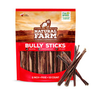 Natural Farm paquete frontal Pixie Bully Sticks muestra tamaño y cantidad