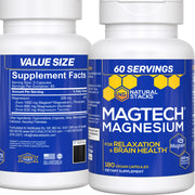 NATURAL STACKS MagTech front packaging showing bottle and label benefits