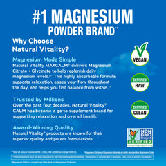 Natural Vitality detalle del polvo MaxCalm para ver textura fina y fácil disolución