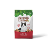 Naturally Fresh front packaging shows walnut-shell litter and sustainable benefits