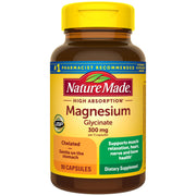 Nature Made envase frontal de Magnesium Glycinate con información clara