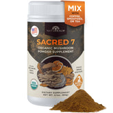 Naturealm Sacred 7 front jar showing label and certifications for trust