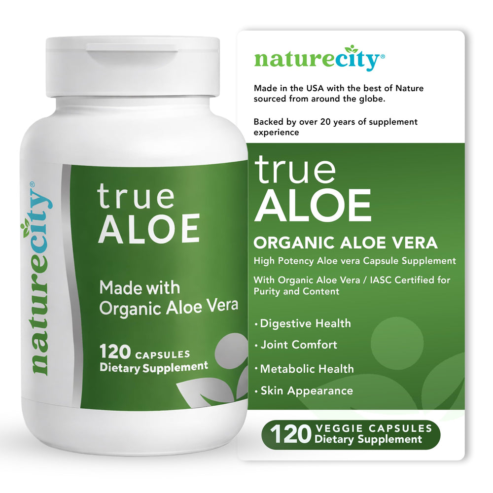NatureCity frasco frontal mostrando diseño y cantidad 120 cápsulas, confianza de marca