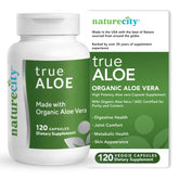 NatureCity frasco frontal mostrando diseño y cantidad 120 cápsulas, confianza de marca
