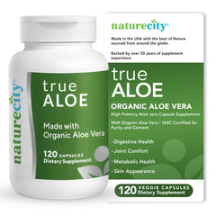 NatureCity frasco frontal mostrando diseño y cantidad 120 cápsulas, confianza de marca