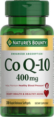 Nature's Bounty empaque frontal del CoQ‑10 400 mg, presentación clara