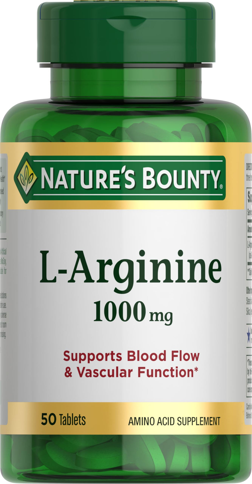 Nature's Bounty envase frontal mostrando 50 tabletas y dosis clara