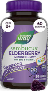 Nature's Way frasco Sambucus frontal mostrando el envase y beneficios