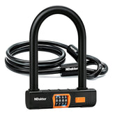NDakter vista frontal del candado U con cable mostrando robustez