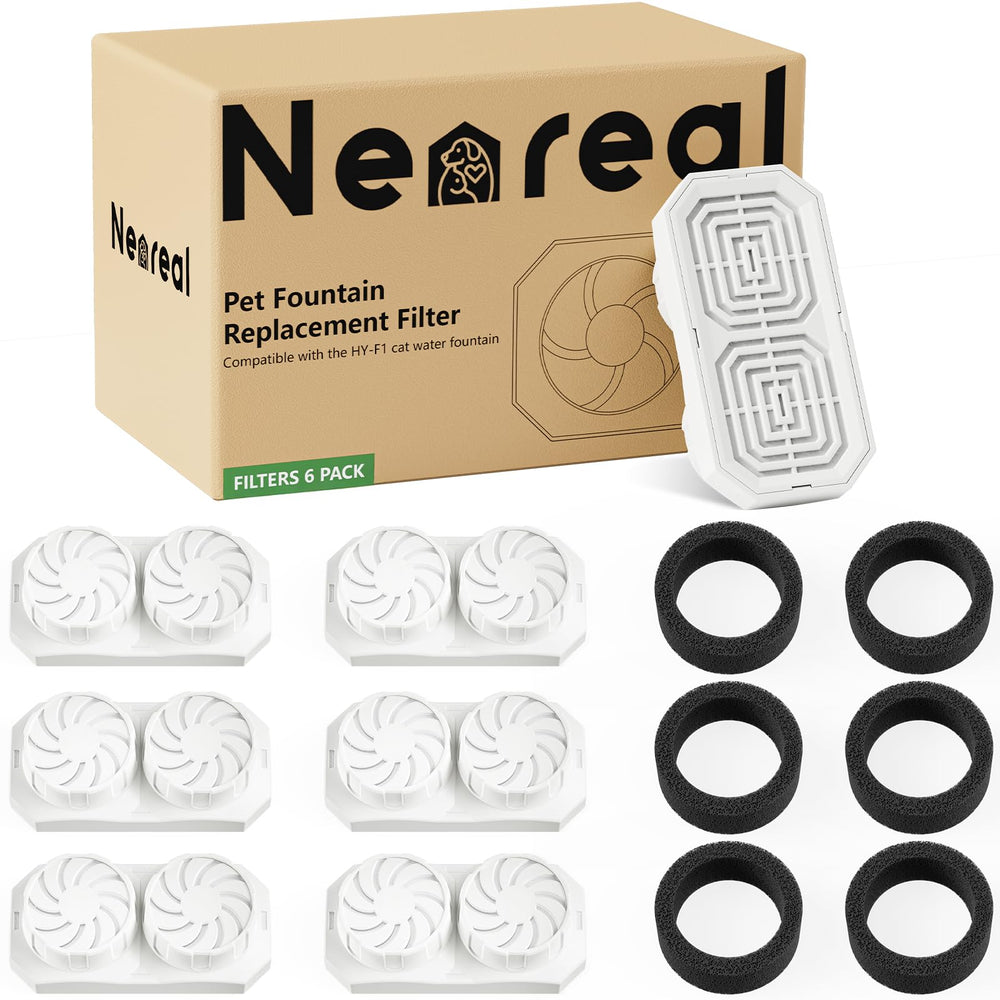 Neareal filtro frontal paquete de seis mostrando cartuchos, mejora higiene